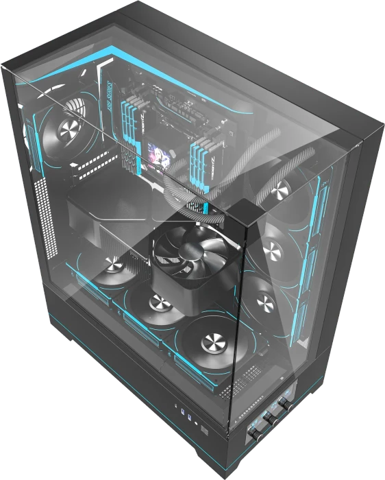 DarkFlash DY450L Pro Black, Glasfenster