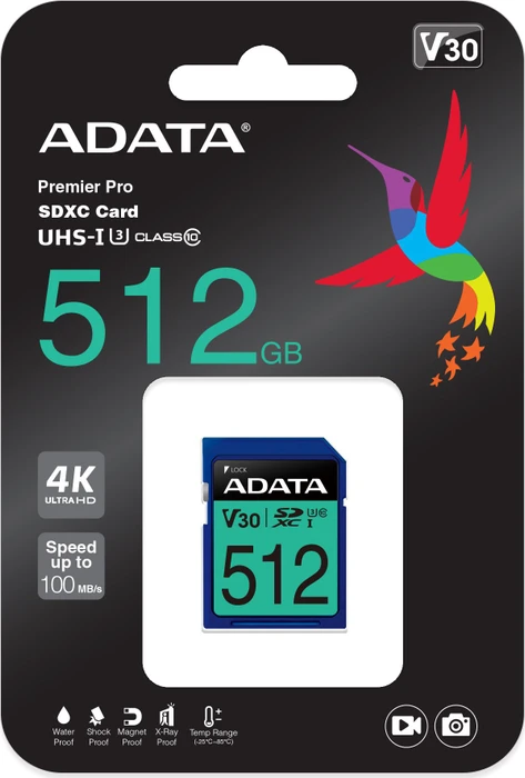 ADATA Premier Pro R100/W80 512GB, UHS-I U3, Class 10