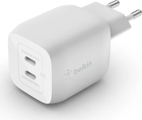 Belkin BoostCharge Pro USB-C-GaN-Ladegerät mit zwei Anschlüssen und PPS (45W) weiß