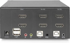 Digitus KVM-Switch, 2-Port, Dual-Display, 4K, HDMI, 2-fach KVM-Switch (DS-12860)