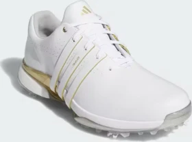 adidas Tour360 24 Boost cloud white/gold metallic/silver metallic (Herren)