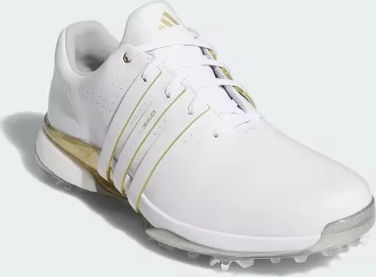 adidas Tour360 24 Boost cloud white/gold metallic/silver metallic (Herren)