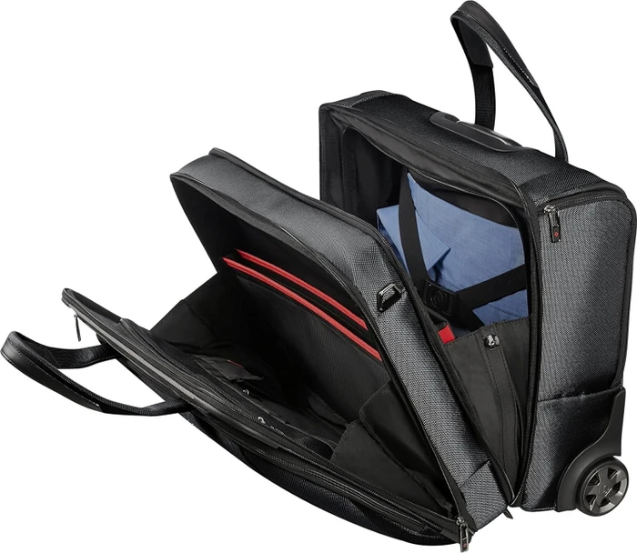 Samsonite Pro-DLX 5, Laptoptasche mit Rollen, 15.6" Notebook-Tasche-Trolley, 46cm, 34.5l, schwarz