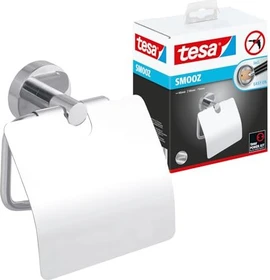 tesa Smooz Toilettenpapierhalter mit Deckel zum Kleben chrom