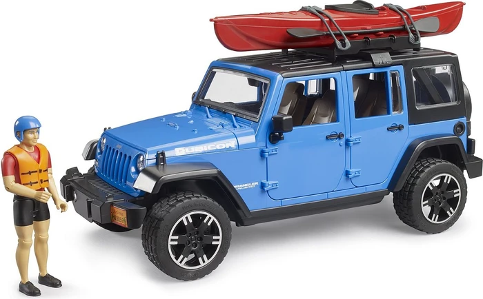 Bruder Jeep Wrangler Rubicon Unlimited mit Kajak und Figur