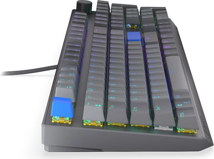 Endorfy Thock V2 Wireless, PBT, grau, LEDs RGB, hot-swap, Endorfy YELLOW, USB/Bluetooth, US