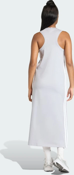 adidas Essentials 3-Streifen Long Racerback Kleid halo silver/white (Damen)