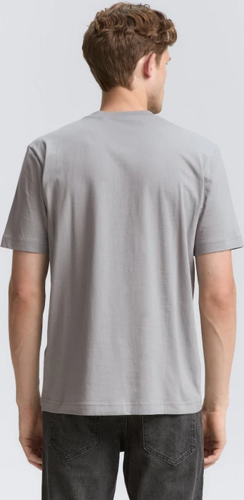 Tom Tailor Logo-Print T-Shirt kurzarm formal grey (Herren)