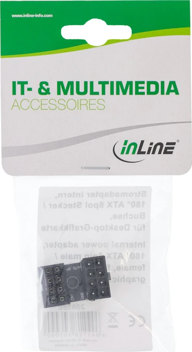 InLine Grafikkarten Stromadapter intern, 180° ATX 8pol Stecker auf Buchse