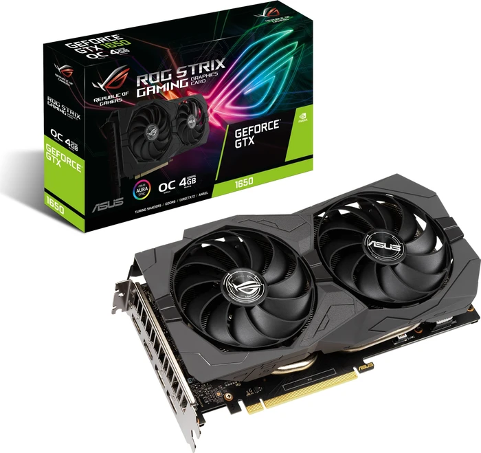 ASUS ROG Strix GeForce GTX 1650 OC, ROG-STRIX-GTX1650-O4GD6-GAMING, 4GB GDDR6, 2x HDMI, 2x DP
