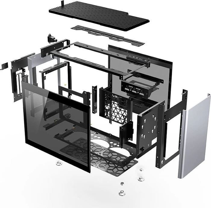 Jonsbo Jonsplus i100 Pro, silber, Glasfenster, Mini-ITX