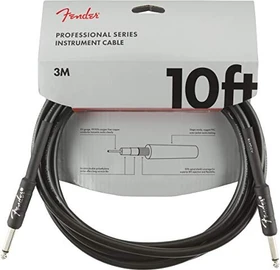 Fender Professional Series Instrument Cable Black Straight 3m
