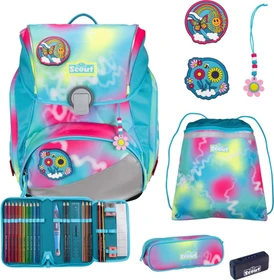 Scout Alpha Safety Light Happy Rainbow Schultaschen-Set, 4-tlg.