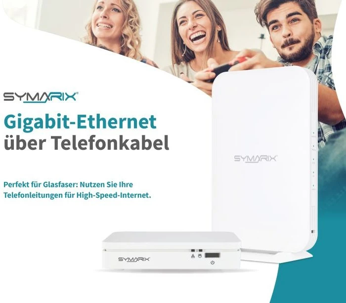 Symarix TGU 41 & TGU 44 Master/Slave Set, Ethernet über Telefonleitung, RJ-45 G.hn, 2x RJ-45, 2er-Pack