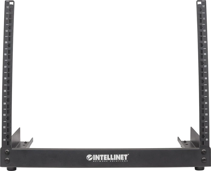 Intellinet 19" 2-Pfosten Laborgestell, Open Frame Rack 12HE, Flatpack, RAL 9005, 294mm tief