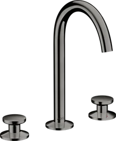 Hansgrohe Axor One 3-Loch Waschbeckenarmatur Select 170 Push-Open Ablaufgarnitur polished black chrome