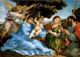 ENJOY Puzzle Lorenzo Lotto: Madonna and Child with Saints Catherine and Thomas