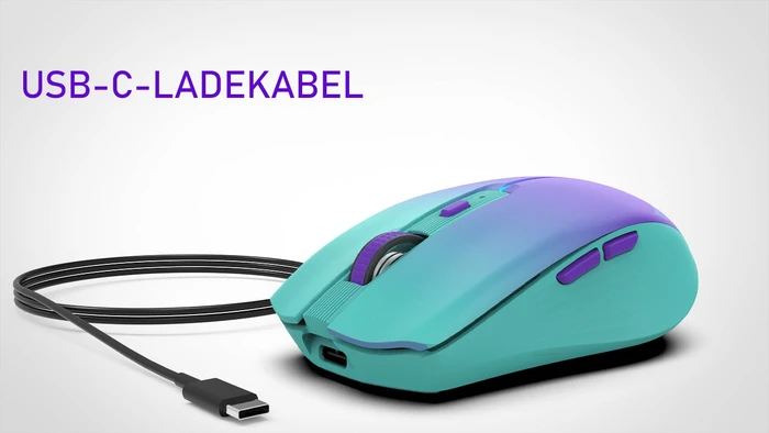 Inca IWM-511RM Wireless Mouse blau/violett, USB/Bluetooth