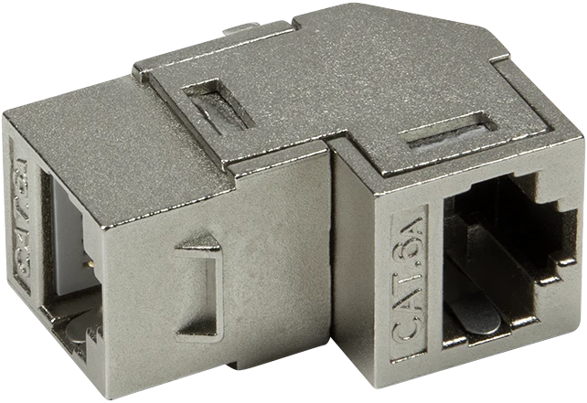 LogiLink Keystone Modul RJ-45 Buchse via RJ-45 Buchse Cat6a, 90° gewinkelt
