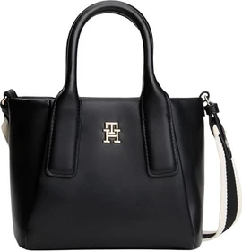 Tommy Hilfiger Essential Crossbody-Tote-Bag mit Metallic-Logo Handtasche schwarz