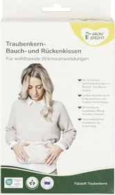 Grünspecht Traubenkern Bauch und Rückenkissen 28 x 18 Wärmekissen grau
