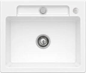 Villeroy & Boch Siluet 60 S flat flächenbündig Becken mittig mit Ablauffernbedienung snow white