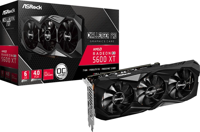 ASRock Radeon RX 5600 XT Challenger Pro 6G OC, RX5600XT CLP 6GO, 6GB GDDR6, HDMI, 3x DP