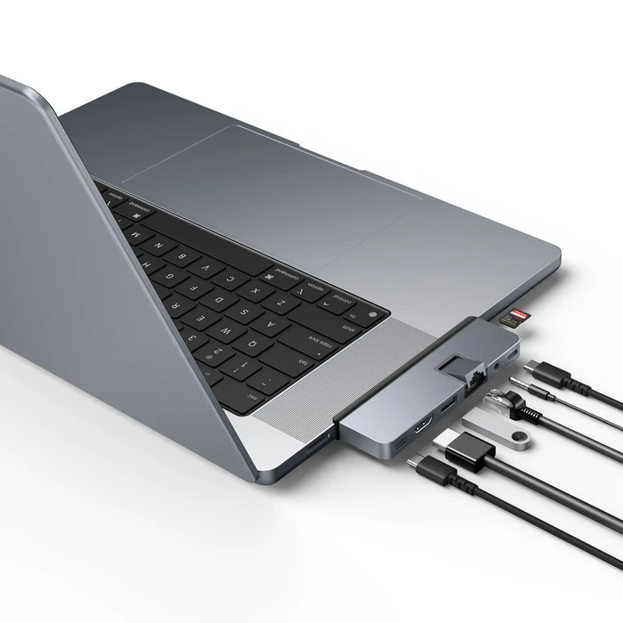 Targus HyperDrive DUO PRO 7-in-2 USB-C Hub - Grey, 2x USB4 [Stecker]