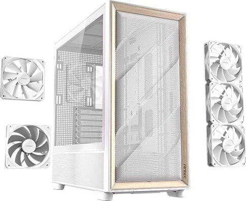 Antec Flux, weiß/braun, Glasfenster