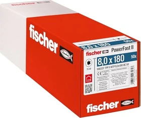 fischer PowerFast FPF II WTP T40 8x180 BC 50 Holzbauschraube, 8x180mm, 50 Stück