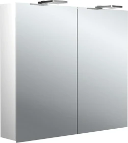 Emco Pure 2 Style LED-Lichtspiegelschrank 80cm, mit LED-Aufsatzleuchte, 2 Türen