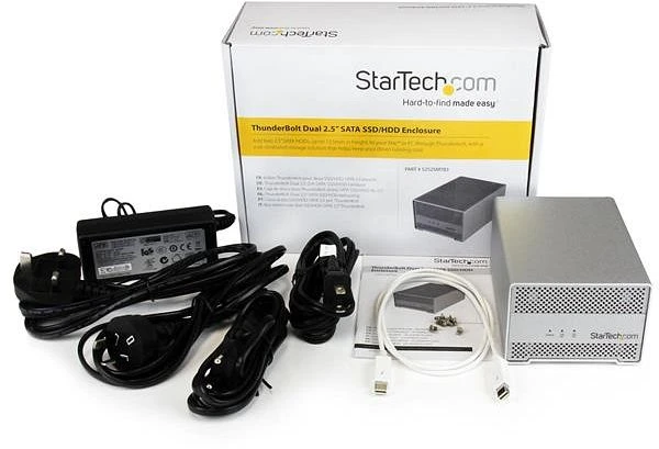 StarTech Dual SATA III Thunderbolt Festplattengehäuse mit Lüfter, 2x Thunderbolt 1