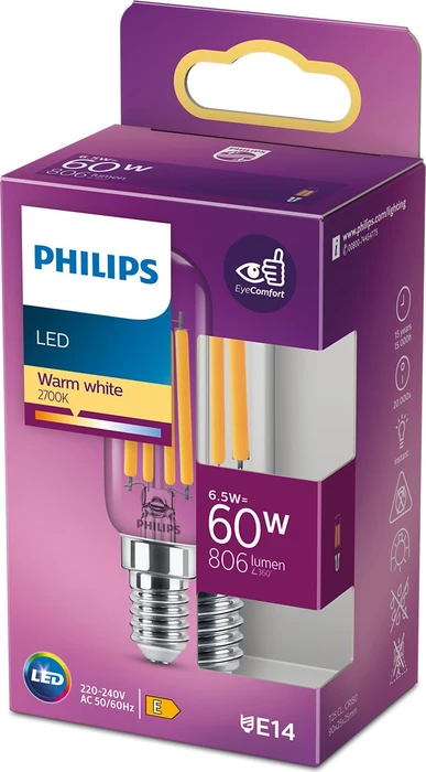 Philips Classic LED E14 6.5-60W/827