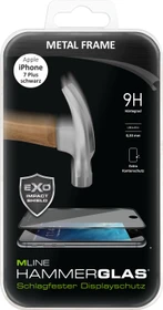 MLine Metal-Frame Hammerglas für Apple iPhone 7 Plus schwarz (HDISAPPIPHO3DMF7PHBK)