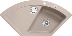 systemceram Mera Eck F Einbau Becken rechts mit Ablauffernbedienung fango