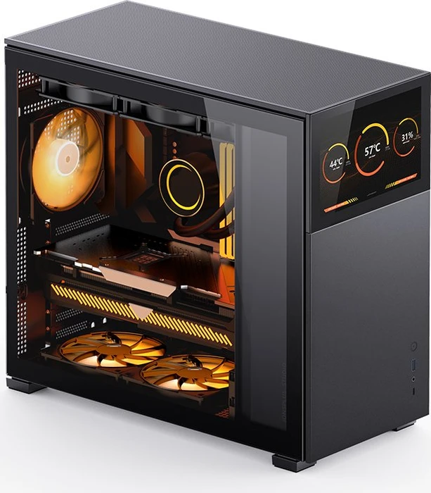 Jonsbo D41 Screen Black, schwarz, Glasfenster
