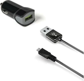 Celly Turbo Car Charger 2.4A + Micro USB Cable schwarz
