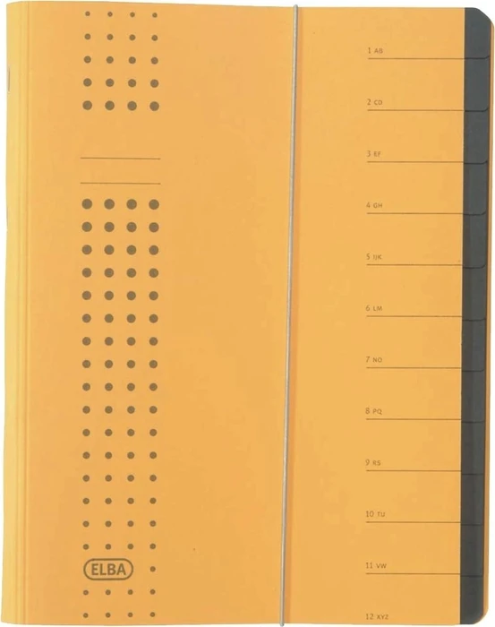 Elba Chic Fächermappe, 12 Fächer, A4, gelb, 5er-Pack