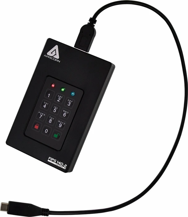 Apricorn Aegis Fortress L3 SSD, 4TB, USB 3.0 Micro-B
