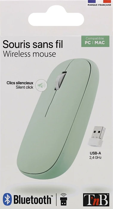 T'nB iClick color DUAL CONNECT Mouse grün, USB/Bluetooth
