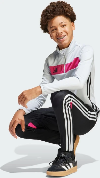 adidas Tiro 25 Essentials Trainingshose lang black/clear grey/real magenta (Junior)