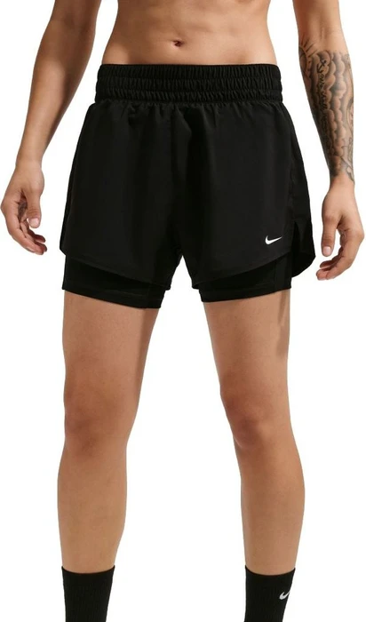 Nike One Dri-FIT 2in1 Hose kurz schwarz/weiß (Damen)
