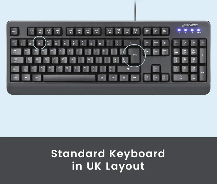 Perixx Periboard-517, schwarz, USB, UK