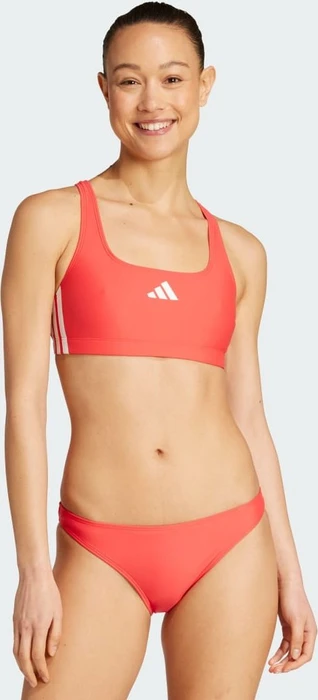 adidas 3-Streifen V-Back Bikini-Set semi lucid red/white (Damen)