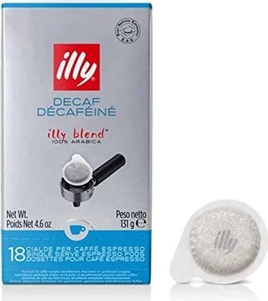 illy Espresso Single Servings Entkoffeiniert Kaffeepads, 18 Stück