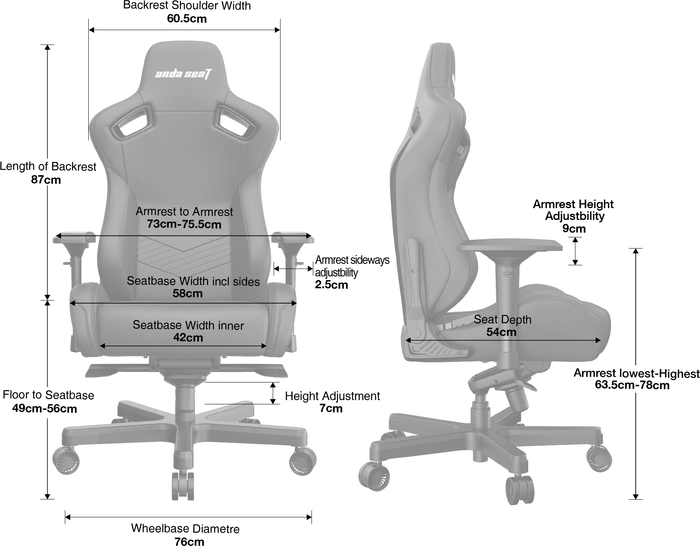 Anda Seat Kaiser Pro/2 XL Gamingstuhl, schwarz