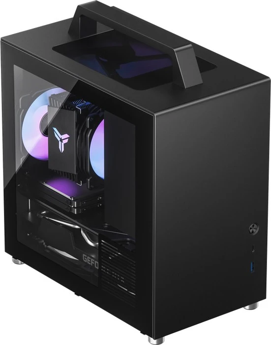 Jonsbo T8 PLUS Black, schwarz, Glasfenster, Mini-ITX