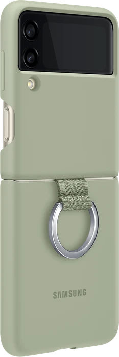 Samsung Silicone Cover with Ring für Galaxy Z Flip 3 5G Olive Green