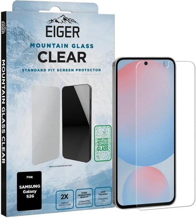 Eiger Mountain Glass Clear Screen Protector GRS für Samsung Galaxy S26