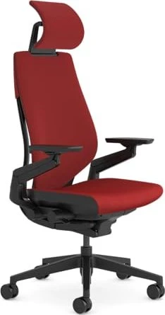 Steelcase Gesture Bürostuhl mit Armlehnen und Kopfstütze, dunkelrot
